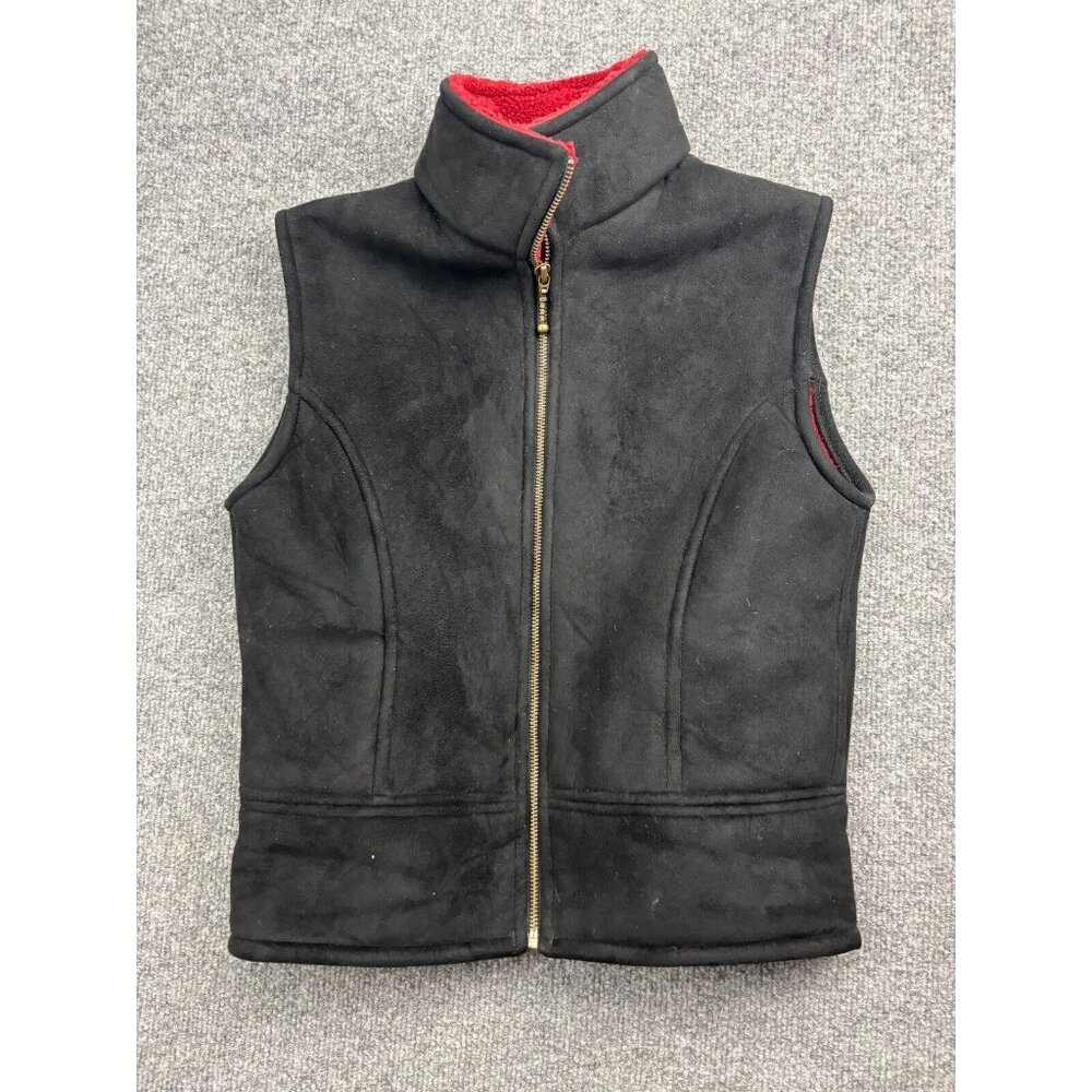 Country‎ Clothing Co Suede Vest Women's Small Black Zip Up Western Fleece Lined